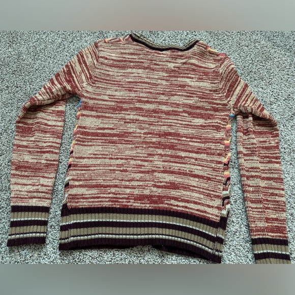 American Vintage Brown Orange Print acrylic sweater retro '70s - 80s - Picture 3 of 4